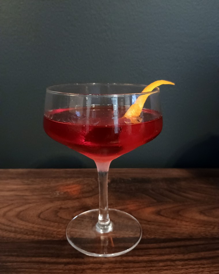Boulevardier, a freezer batch bourbon cocktail