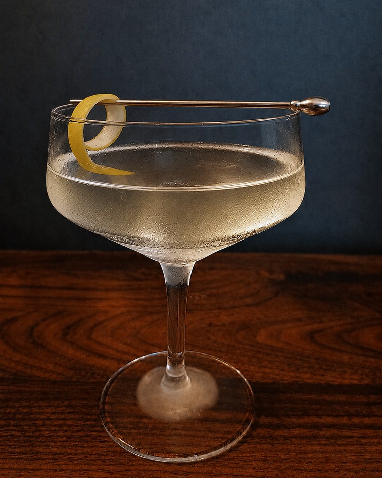 Vesper, a freezer batch gin and vodka cocktail
